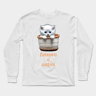 Cuteness is justice Kwii Kitten Long Sleeve T-Shirt